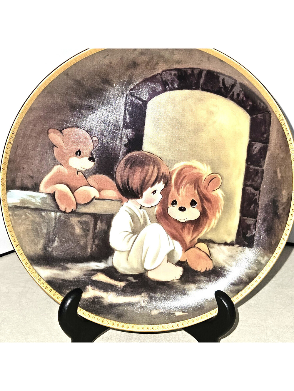 Precious Moments “Daniel In The Lion’s Den” Plate Sam Butcher 1995 Hamilton...